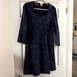 Sun and Moon gold and navy witchy dress